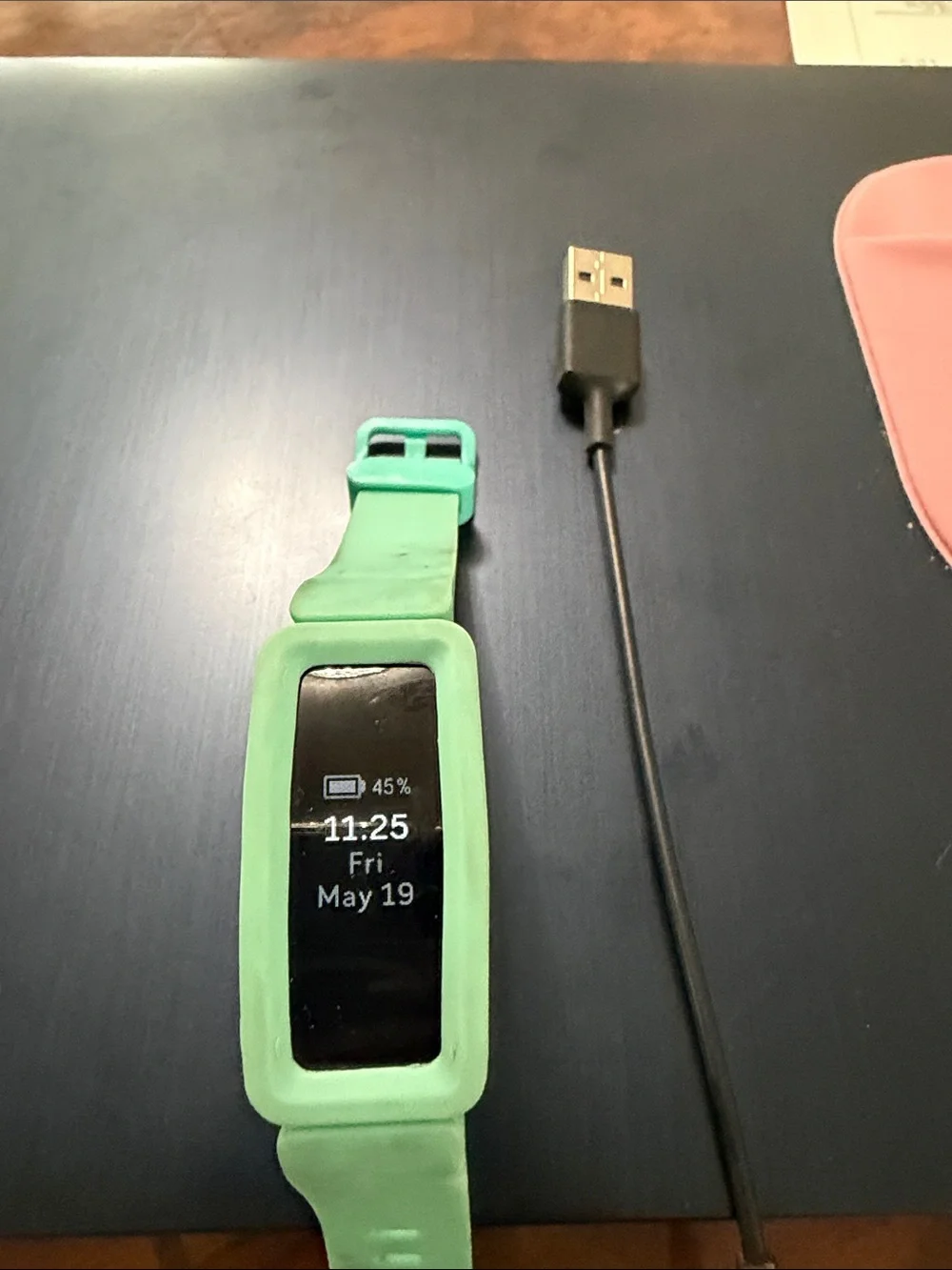 Light Green Fitness Tracker with Silicone Band